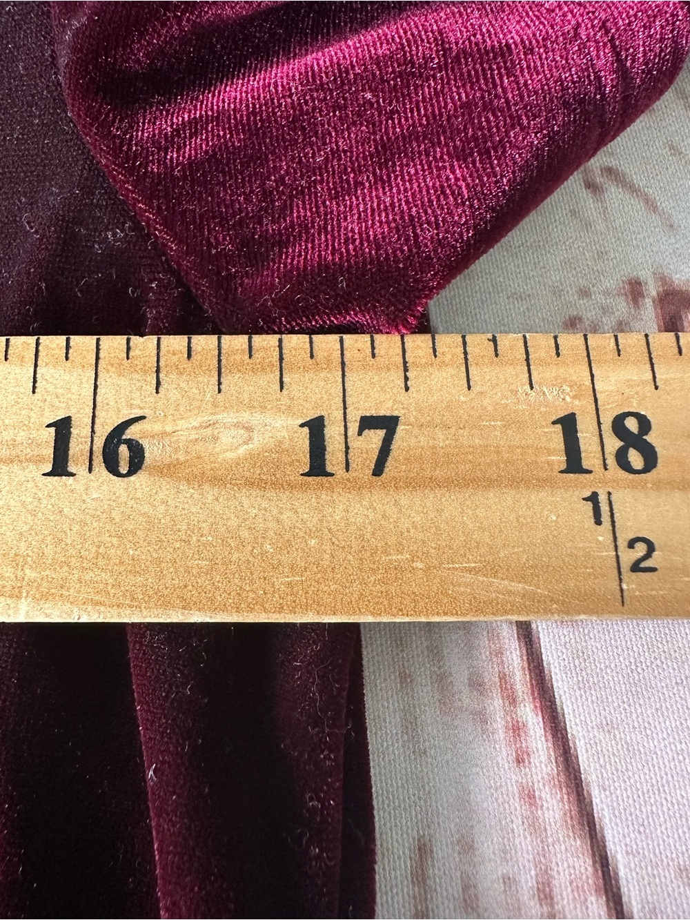 Abercrombie & Fitch Women's Velvet Short Sleeve Tee - Wine - Picture 5 of 6